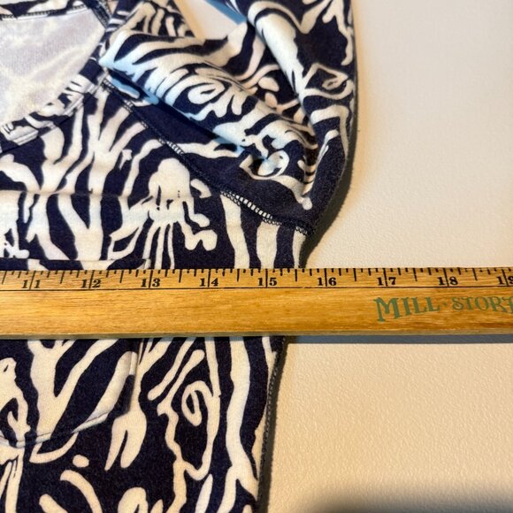 Lilly Pulitzer Women XS Preston French Terry Dress Mini Zebra Print Navy Blue - Picture 7 of 9